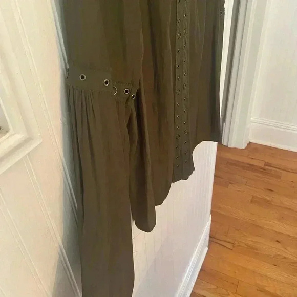 Ramy Brook New York army green long sleeve blouse - Picture 7 of 9